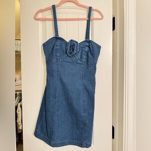 Porridge Rosette Denin Slim Mini Anthropologie Dress